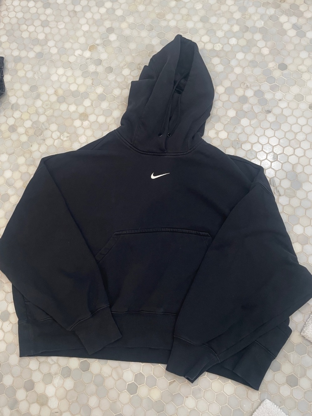 Nike Black Hoodie with White Swoosh